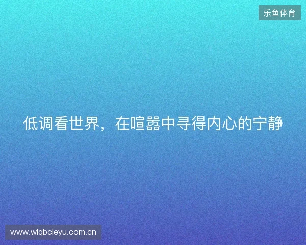 低调看世界，在喧嚣中寻得内心的宁静